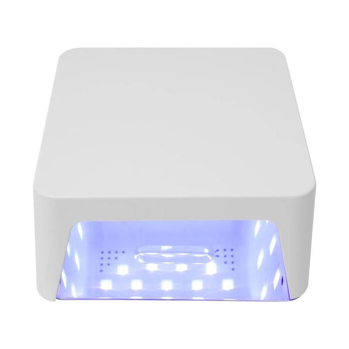 Lampa pentru unghii, Uscator unghii pentru gel, 48 W, 45 LED-uri, Senzor automat, 4 temporizatoare 15/30/60/90 s, 110–230 V, Alb