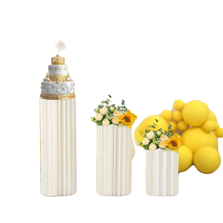 Set de 3 vaze albe din hartie, design elegant, constructie durabila, reutilizabile