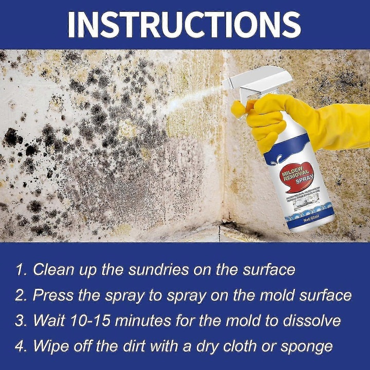 Spray de indepartare mucegai, solutie pentru suprafete, utilizare usoara, 1pcs