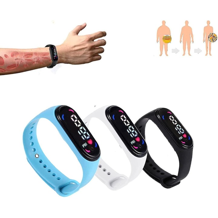 Set 3 bratari ultrasonice pentru modelarea corpului, drenaj limfatic, waterproof, incarcare portabila