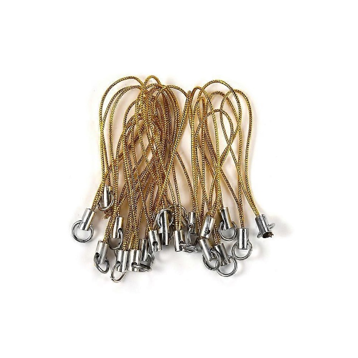 Brelocuri set 20 bucati, nylon, inox, 9cm, galben auriu