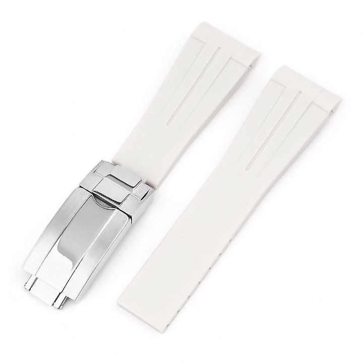 TPU каишка за часовник, съвместима с OMEGA Swatch Planet Series, 20 мм, светлосив