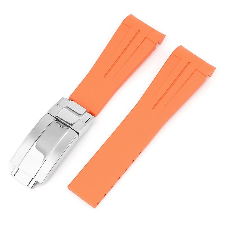 TPU каишка за часовник, съвместима с OMEGA Swatch Planet Series, 20мм, оранжева