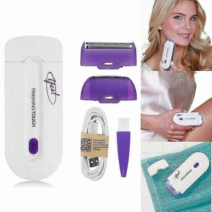 Epilator cu laser pentru indepartarea parului, Finishing Touch, senzor, fara durere, priza europeana