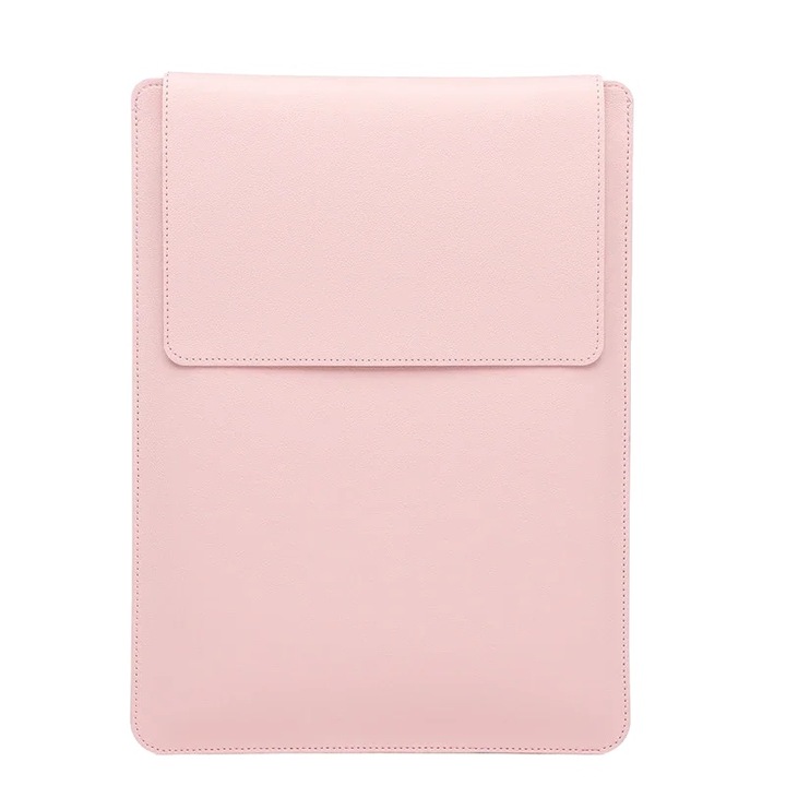 Husa laptop, roz, 15-16 inch, material sintetic, design versatil