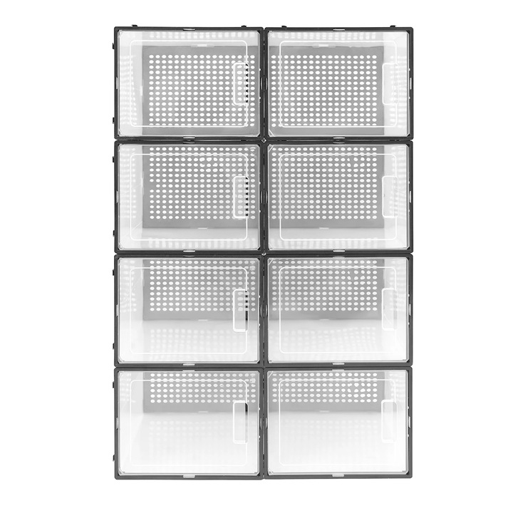 Set de 8 cutii depozitare pentru incaltaminte, design modern, material durabil, 37x26x20cm