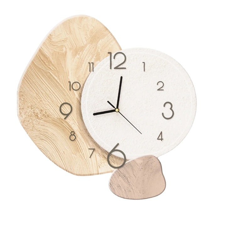 Dekoratív óra, művészi design, tartós anyag, 40x37cm