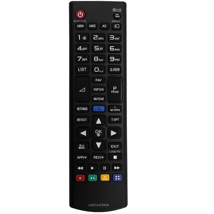 AKB74475404 csere távirányító LG TV-hez, fekete, műanyag