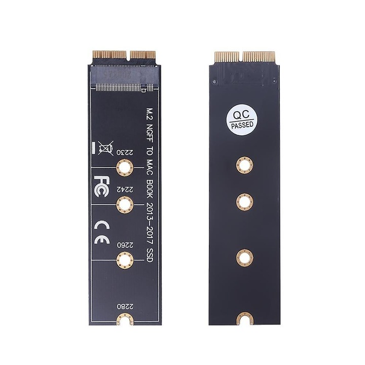 M.2 PCIe NVMe adapter MacBook 2013-2017 SSD frissítéshez, csavarokkal és meghajtóval