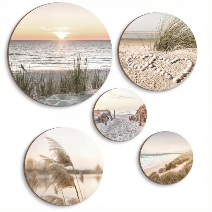 Decoratiuni de perete Decoratiuni bej pentru dormitor sau sufragerie Set de 5 piese