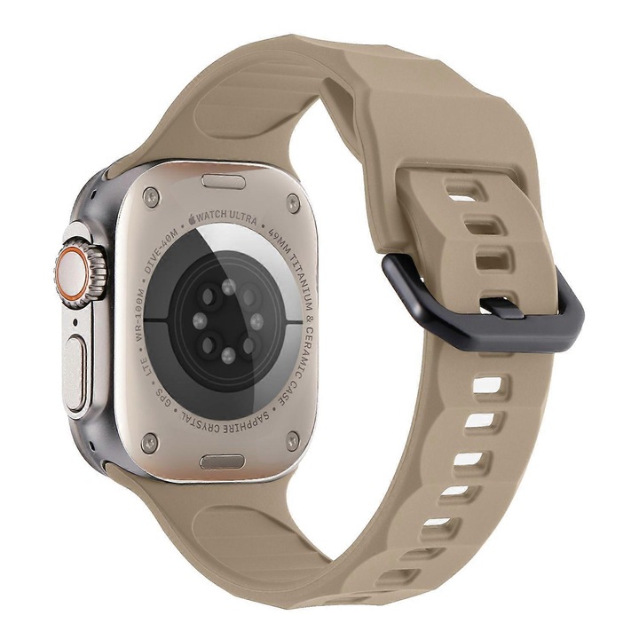 Bratara pentru ceas Apple Watch, 46mm/49mm, silicon, alb, set de bratara, dimensiuni 135x95mm