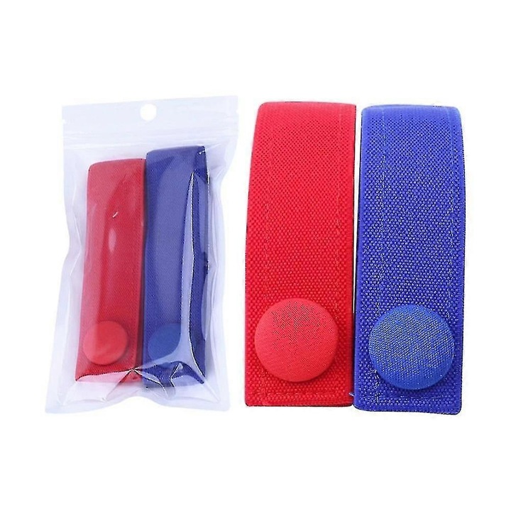 Set 2 benzi hemostatice pentru dializa, albastru si rosu, 3.2cm latime