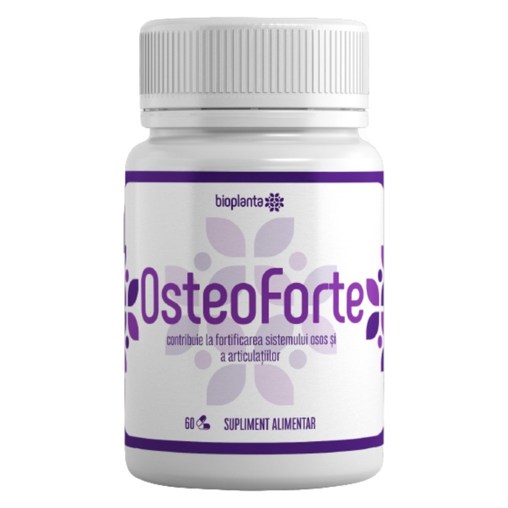 Supliment alimentar Bioplanta OsteoForte, 60 capsule, pentru oase sanatoase, cu plante medicinale