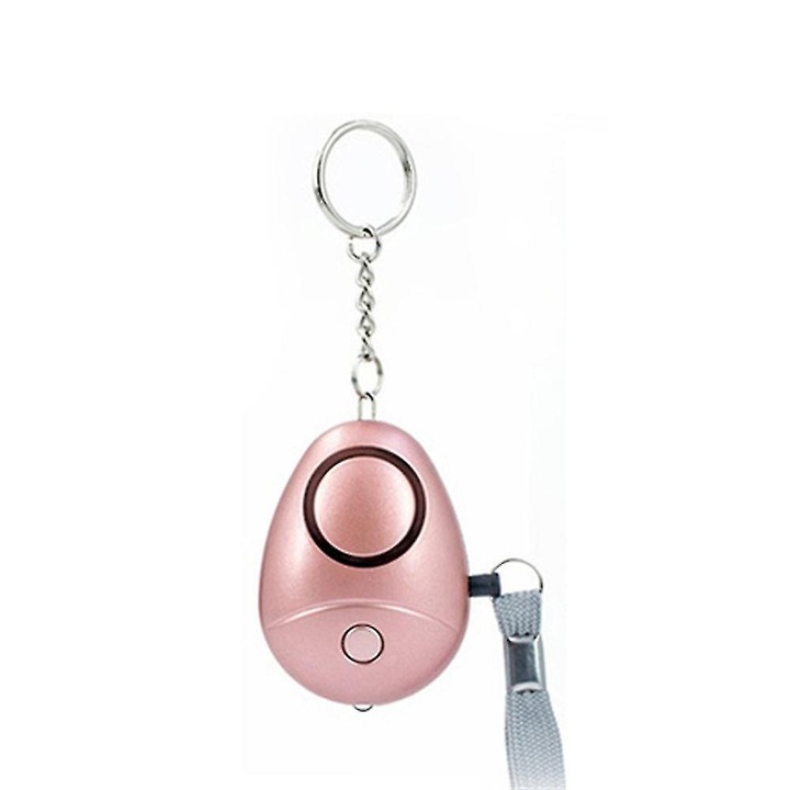Лична аларма за самоотбрана, 130dB, розова, комплект с LED
