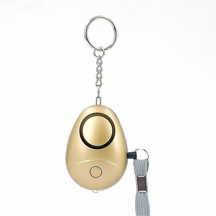 Лична аларма за самоотбрана, 130dB, LED, златиста