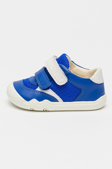 Geox, Маратонки Steppieup с кожа и мрежа, Кралско Синьо/Бял