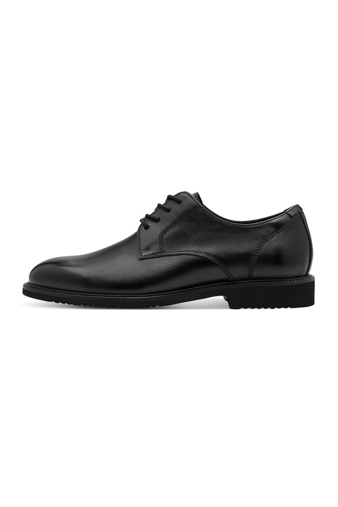 Tamaris, Pantofi derby de piele, Negru