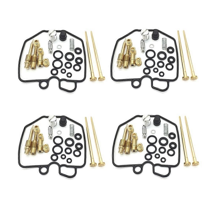 Set 4 Kituri de Reparare Carburatie pentru CB750F Super Sport 1980-1982, Negru cu Auriu, Plastic si Metal