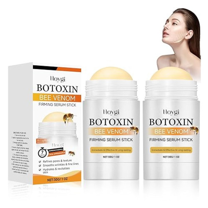 Set 2Pcs Ser de Fermitate cu Venin de Albine Botox, Crema Anti-imbatranire, Hidrateaza si Intareste, 30ml
