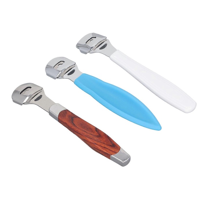 Set 3 piese rasa pentru picioare din inox instrument de pedichiura, usor de utilizat, ergonomic