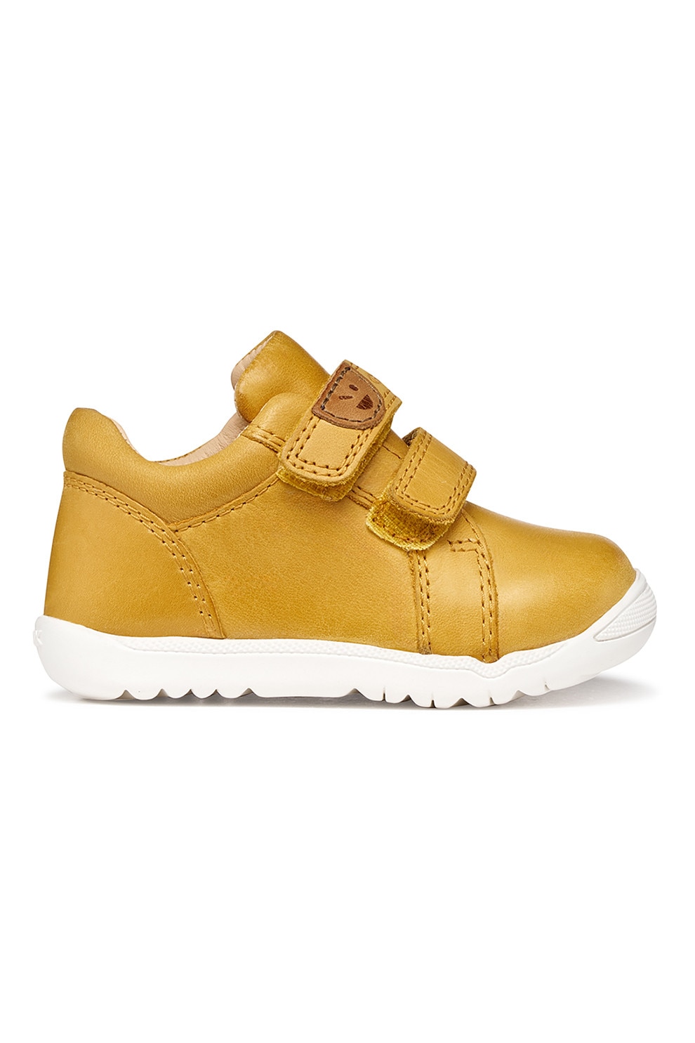 Geox, Pantofi sport Macchia din piele cu velcro, Ocru, 24 EU
