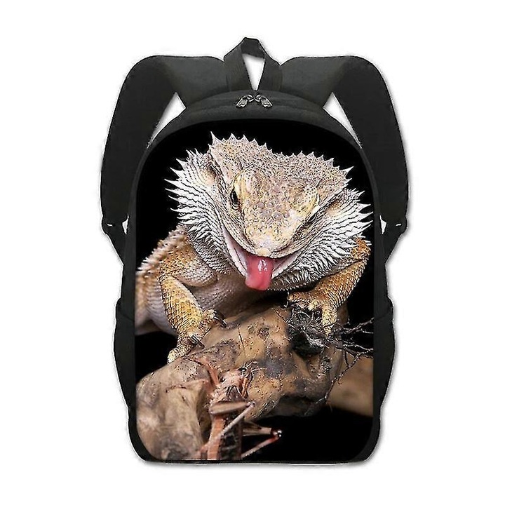 Ghiozdan unisex, imprimeu cu animale, 30x40x13cm, 350g