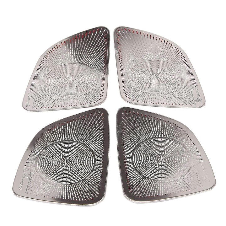 Capac difuzor audio pentru Mercedes-Benz C-Class W206 C260 2022, set 4 bucati, inox, argintiu
