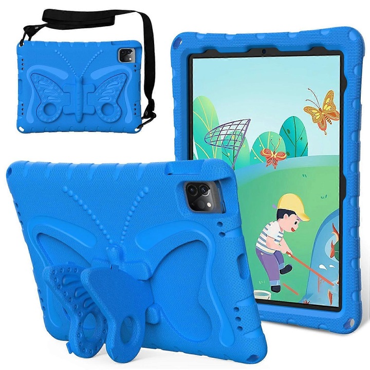 Husa tableta EVA pentru iPad Air 11 (2024)/Pro 11 (2024)/(2018)/(2020)/(2021)/(2022)/Air (2020)/(2022)/10.9 (2022), suport tip fluture, rosie