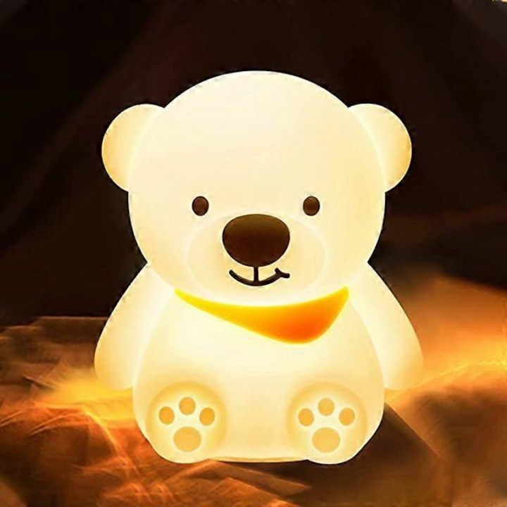 Veioza ursulet 16 Culori LED silicon