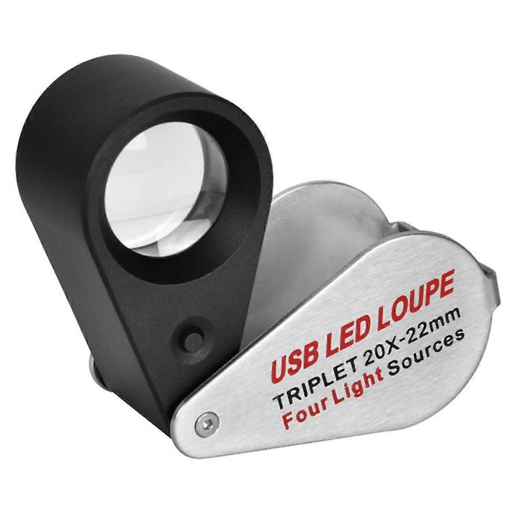 Lupa bijutier cu 13 leduri, USB