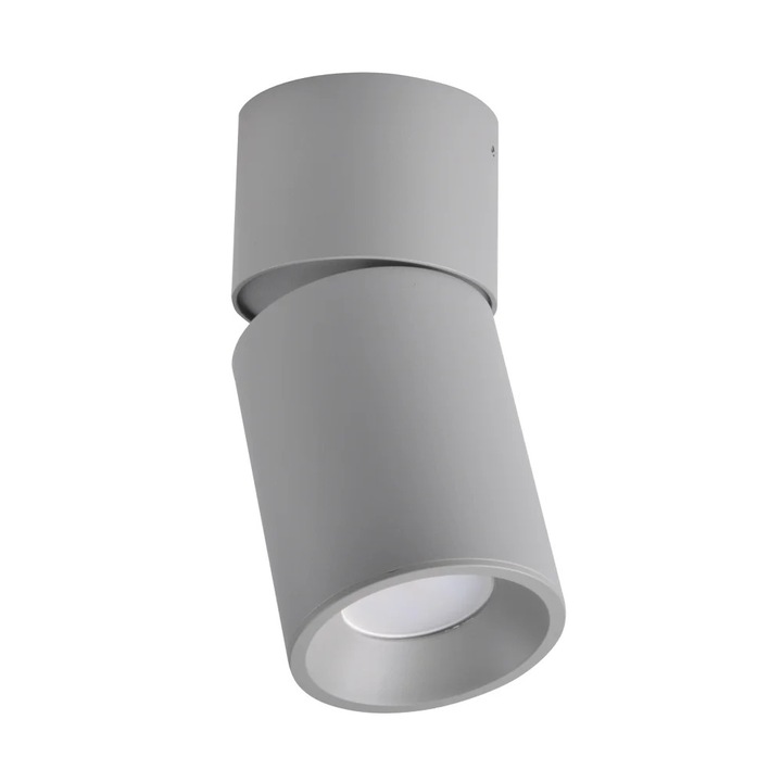 Spot aplicat reglabil, Nixa, 1 x GU10, 10 W, rotund, gri