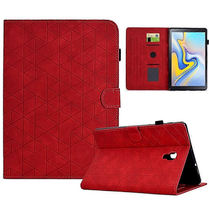 Husa tableta pentru Samsung Galaxy Tab A 10.5 (2018) T590 T595, protectie duala, culoare mov, cu slot pentru carduri