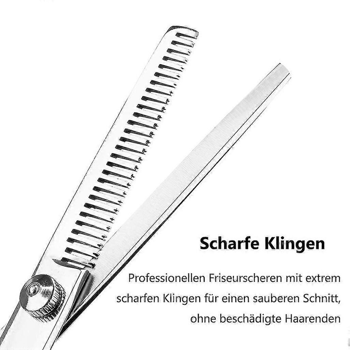 Foarfece de tuns, 16.5cm, din otel inoxidabil 4CR, design ergonomic, set foarfeca de subtiere