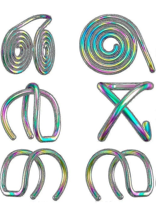 Cercei Keloid, set 5 perechi, argintiu, negru, auriu, roz auriu, 16G, 12mm