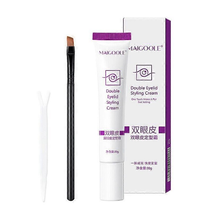 Crema de stilizare pentru pleoape duble, 20g, cu pensula si bara Y, efect natural, rezistent la apa