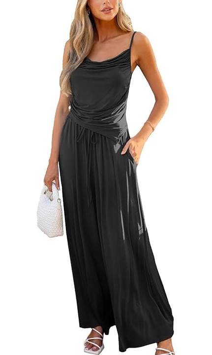 Costum casual pentru femei, subtire, respirabil, L, Negru