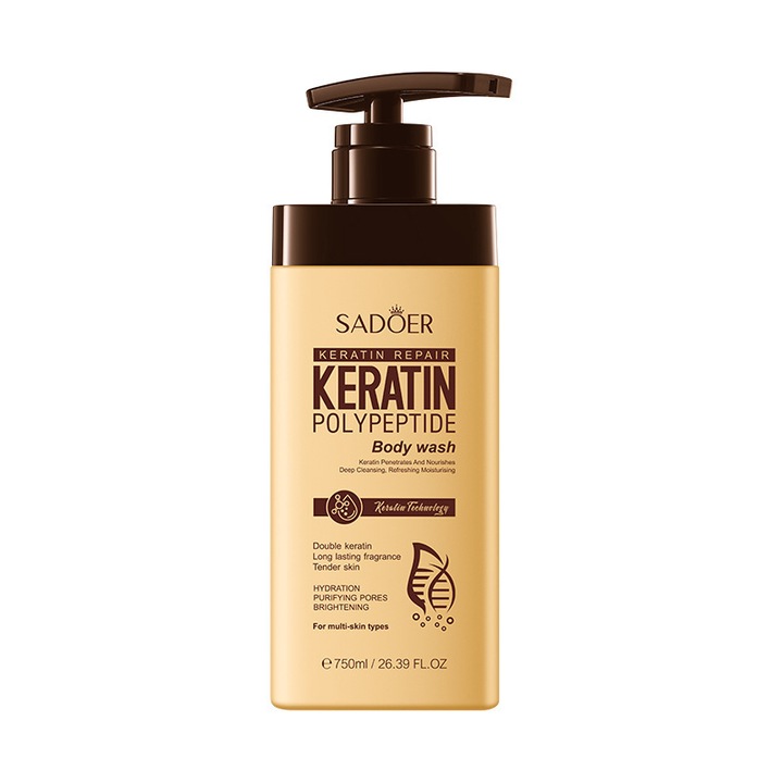 Tusfürdő keratin peptidekkel, 750ML, kíméletes tisztítás, hidratálás