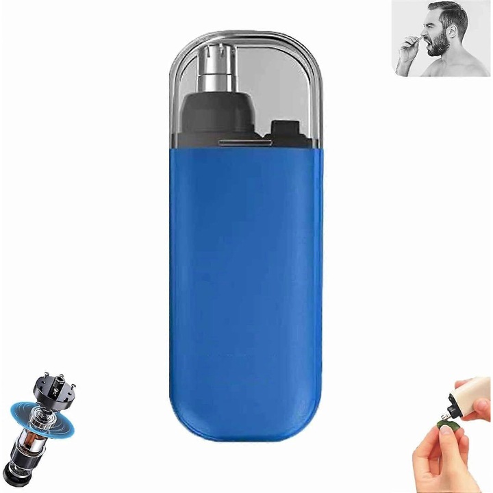 Aparat de tuns nas, trimmer electric, negru, 78.5x30mm, set cu cablu USB