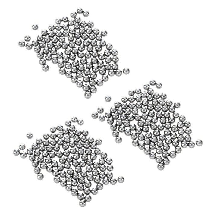 Bile de rulment din otel, 5mm, set 300 bucati, argintii