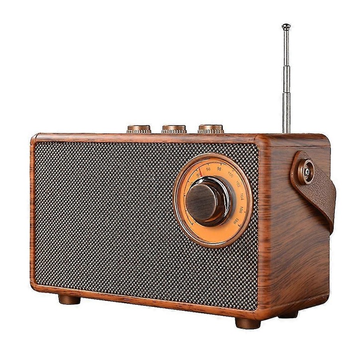 Radio Multifunctional Retro, Bluetooth 5.1, 5W, 17.1x10.3x7.85cm, Culoare: Multicolor