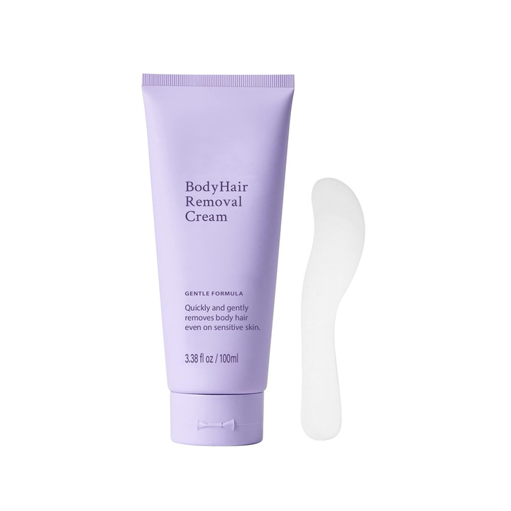 Crema depilatoare pentru femei, indepartare nedureroasa, pentru picioare, brate, axile, abdomen si linia bikinilor, 200ml