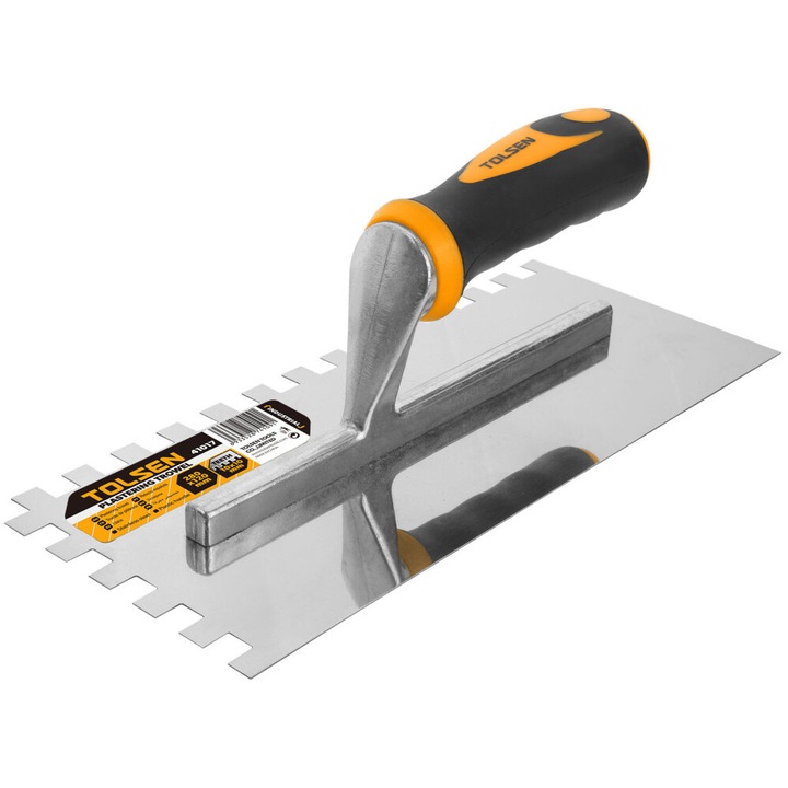 Gletiera Din Inox, Maner Din Plastic 280x120 MM Cu Dinti, GRIPro, Industrial, Tolsen