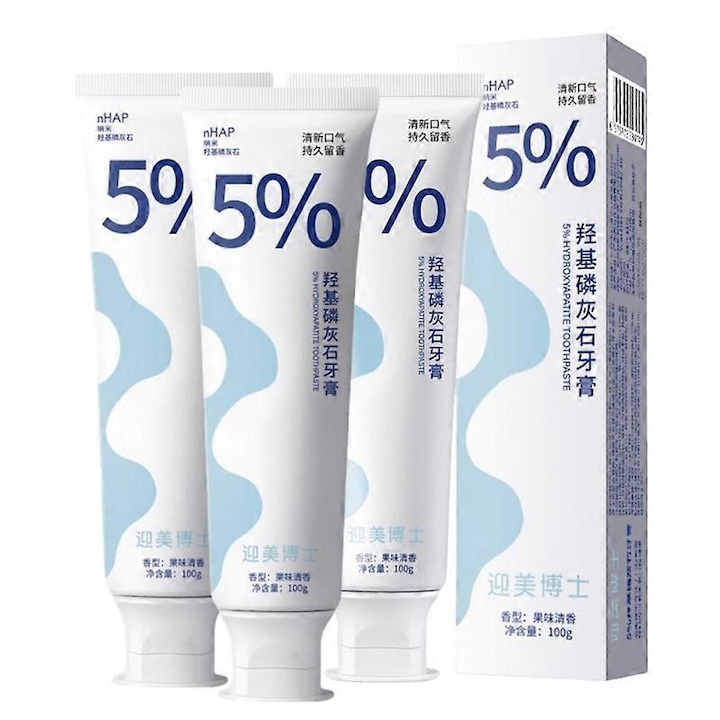 Паста за зъби с хидроксиапатит 100g, дълбоко почистване, защита на венците, свеж дъх