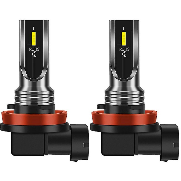 Becuri auto H7, 6000K, 30000LM, 110W, set 2 bucati, aluminiu, impermeabil IP68