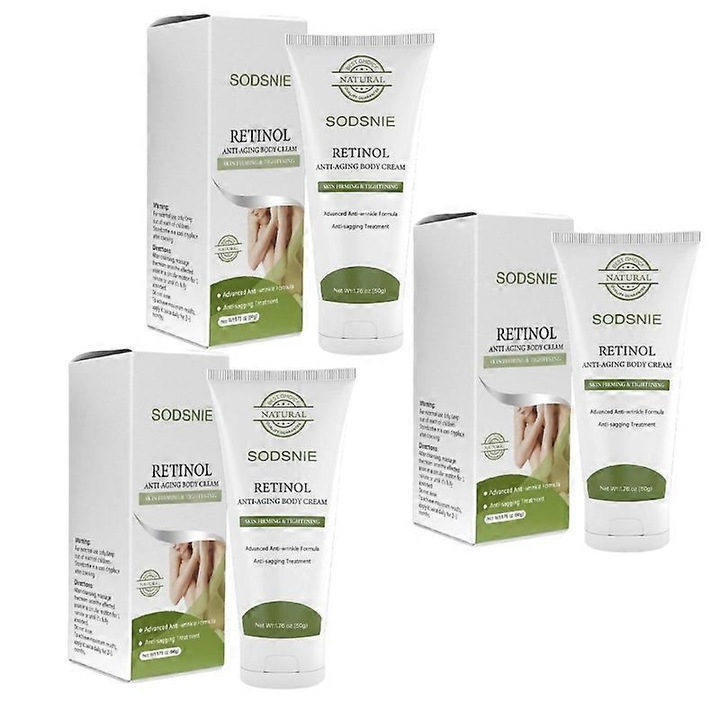 3 darabos ránctalanító krém szett retinollal, 50g, minden bőrtípusra, shea vajjal és kollagénnel