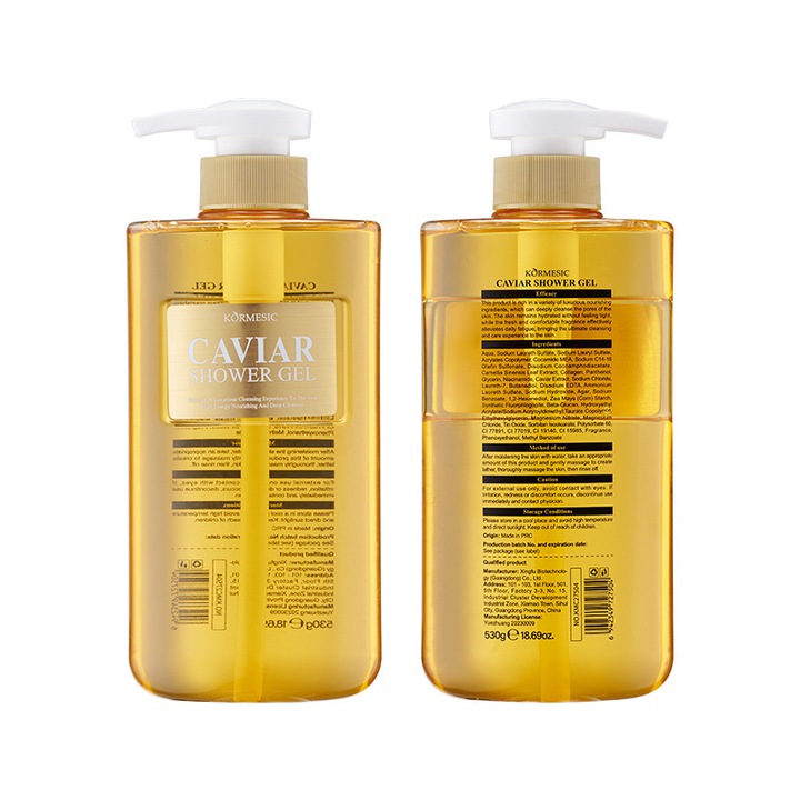 KORMESIC Kaviáros tusfürdő, 530g, mélyhidratálás, kíméletes tisztítás