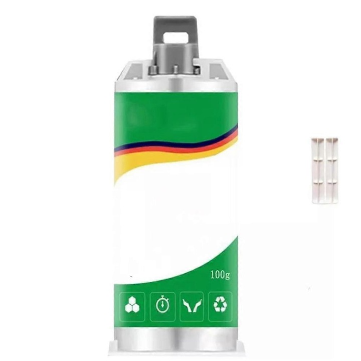 Adeziv metalic cu uscare rapida, 100g, gri/alb, set de 1/2 bucati