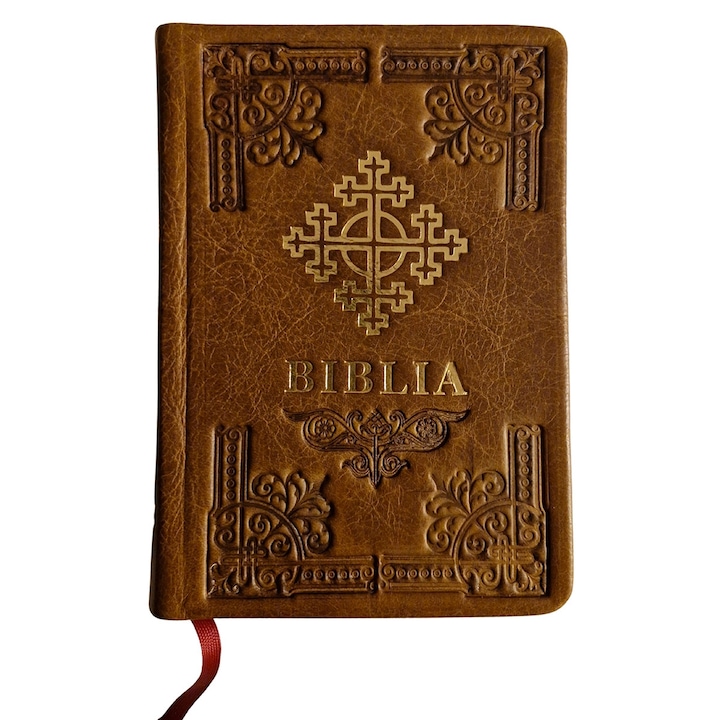 Biblia Ortodoxa – marime mica, coperta naturala din piele, maro