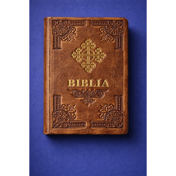Biblia Ortodoxa – marime mica, coperta naturala din piele, maro