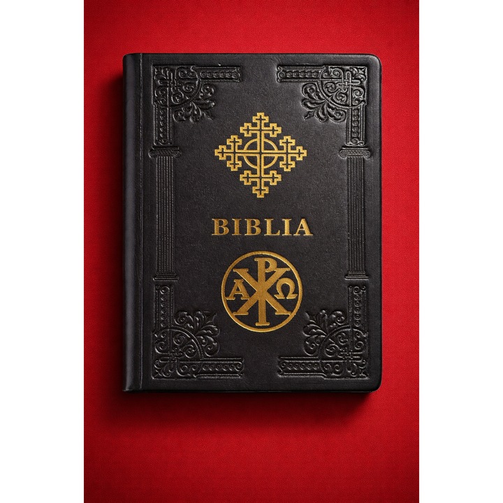 Biblia Ortodoxa – marime medie, coperta naturala din piele, negru